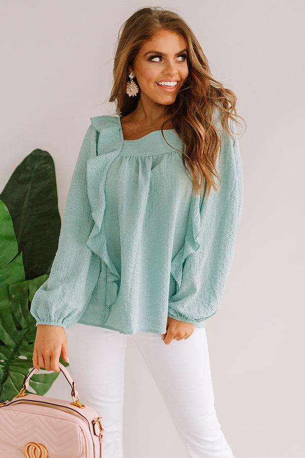Dreams Of Tomorrow Ruffle Shift Top In Ocean Wave • Impressions Online ...