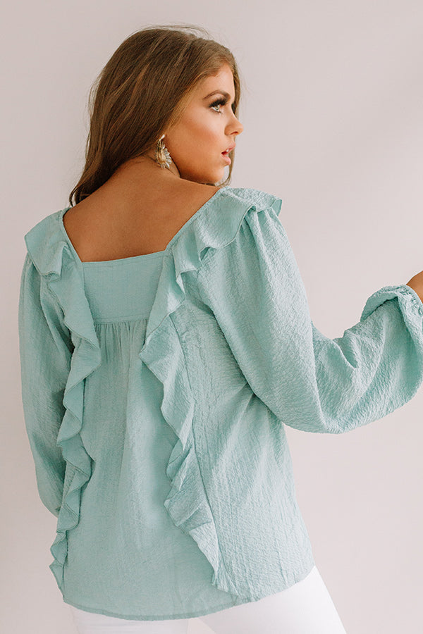 Dreams Of Tomorrow Ruffle Shift Top In Ocean Wave • Impressions Online ...