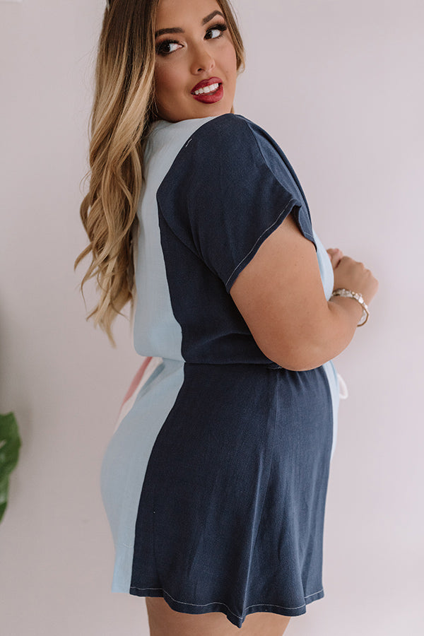 Pool Party In Panama Stripe Romper Curves Image - 5