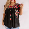 Resort To This Embroidered Shift Top In Black Curves Image - 1