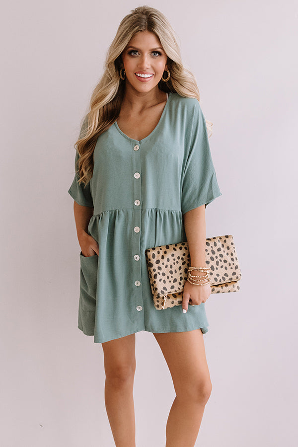 So Relatable Babydoll Tunic Dress In Pear Image - 3
