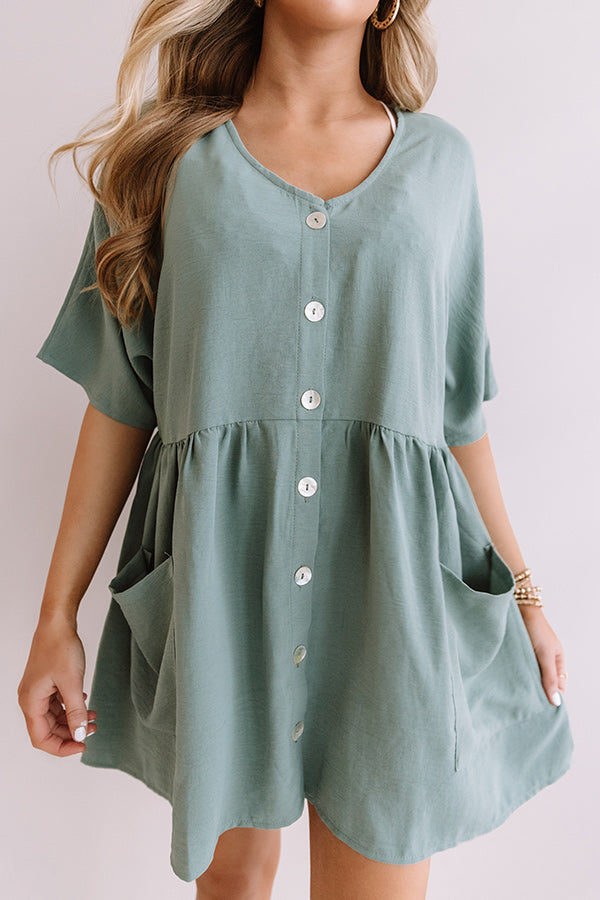 So Relatable Babydoll Tunic Dress In Pear Image - 4