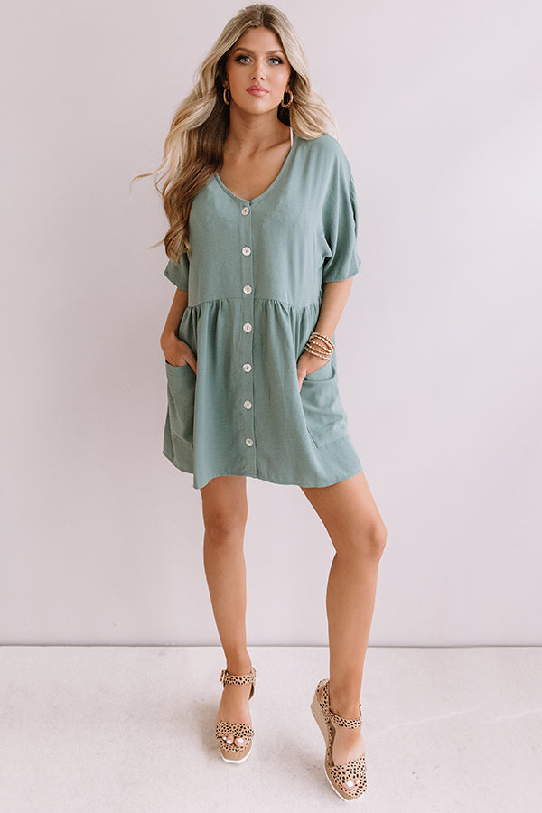 So Relatable Babydoll Tunic Dress In Pear Image - 1