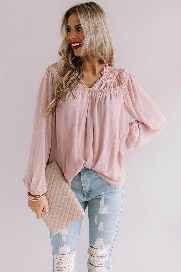 Feeling Flirty Shift Top In Blush Image - 3
