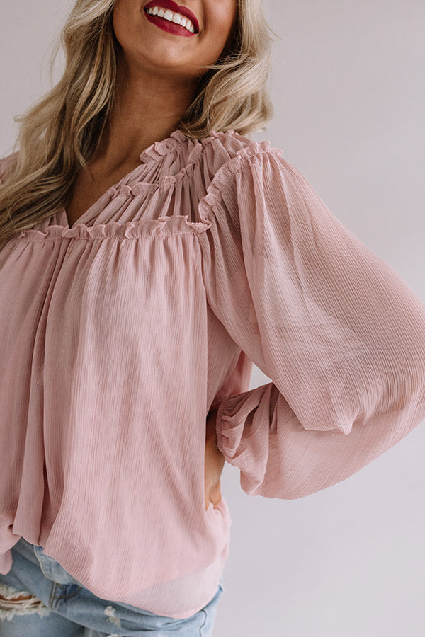 Feeling Flirty Shift Top In Blush Image - 4