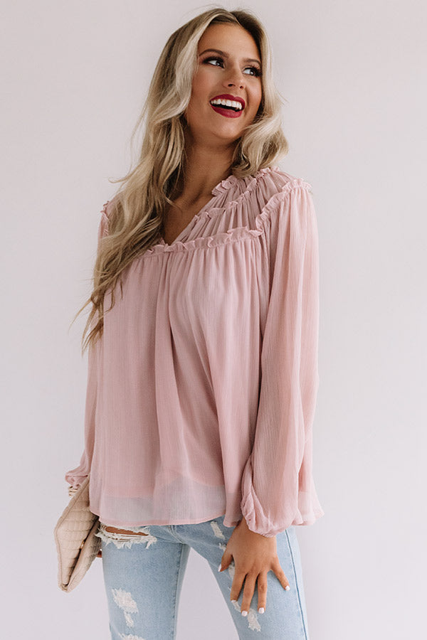 Feeling Flirty Shift Top In Blush Image - 1
