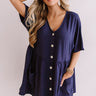 So Relatable Babydoll Tunic Dress In Navy Image - 1