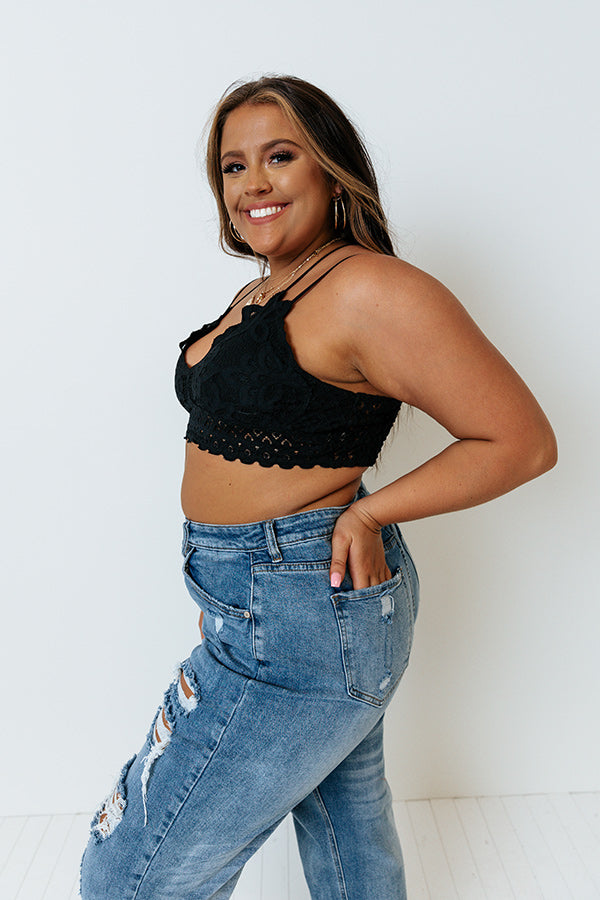 Paris Premier Lace Bralette In Black Curves Image - 2