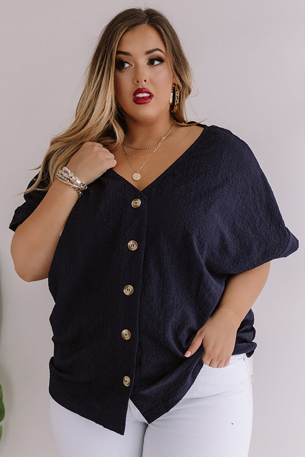Toast In Tahiti Shift Top In Navy Curves Image - 1