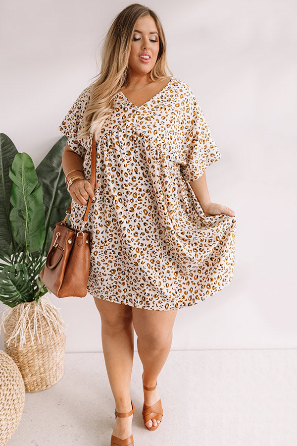 Alps And Kisses Leopard Babydoll Dress In Ivory Curves Image - 1