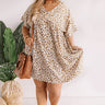 Alps And Kisses Leopard Babydoll Dress In Ivory Curves Image - 1