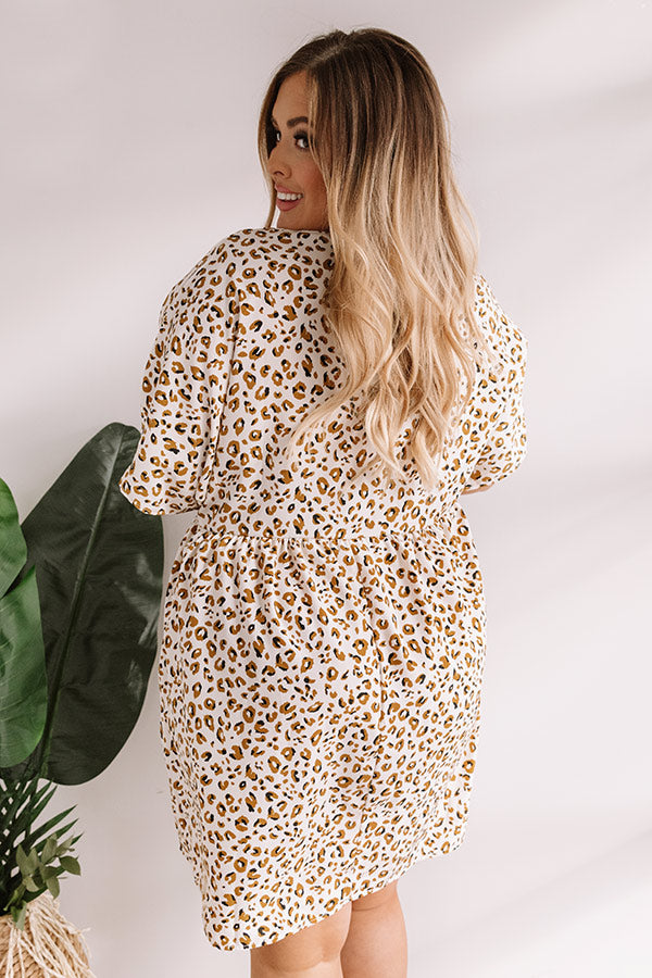 Alps And Kisses Leopard Babydoll Dress In Ivory Curves Image - 4