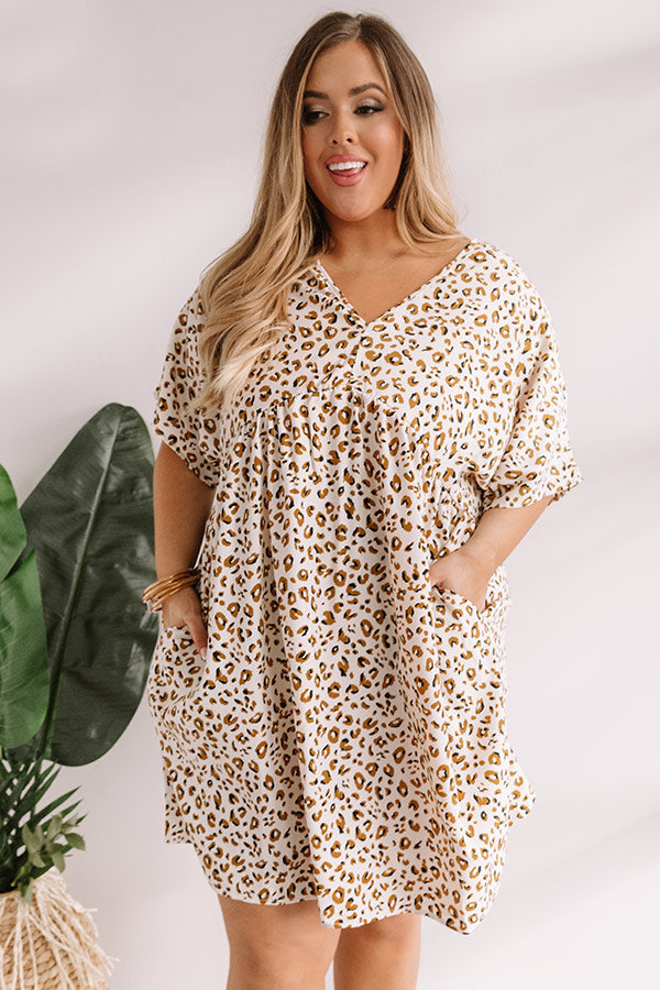 Alps And Kisses Leopard Babydoll Dress In Ivory Curves Image - 3