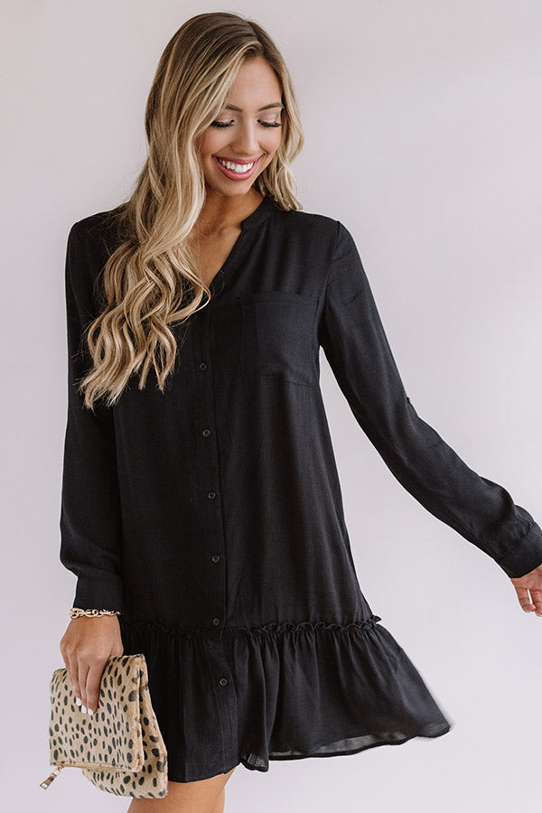 Turn Up The Music Shift Dress in Black