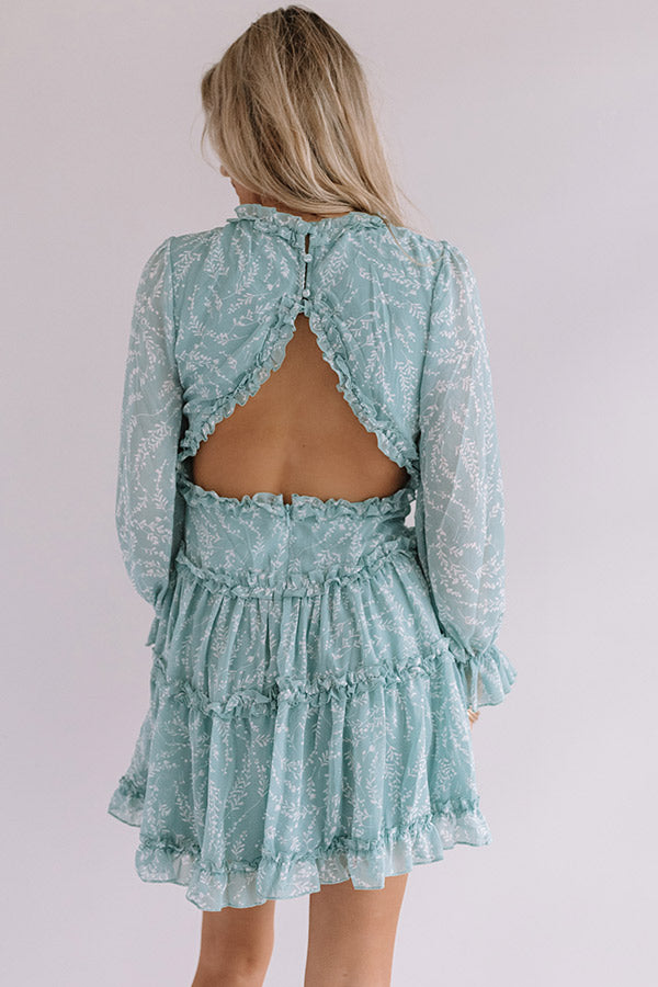 Champagne In The Garden Ruffle Dress in Sea Glass Image - 4