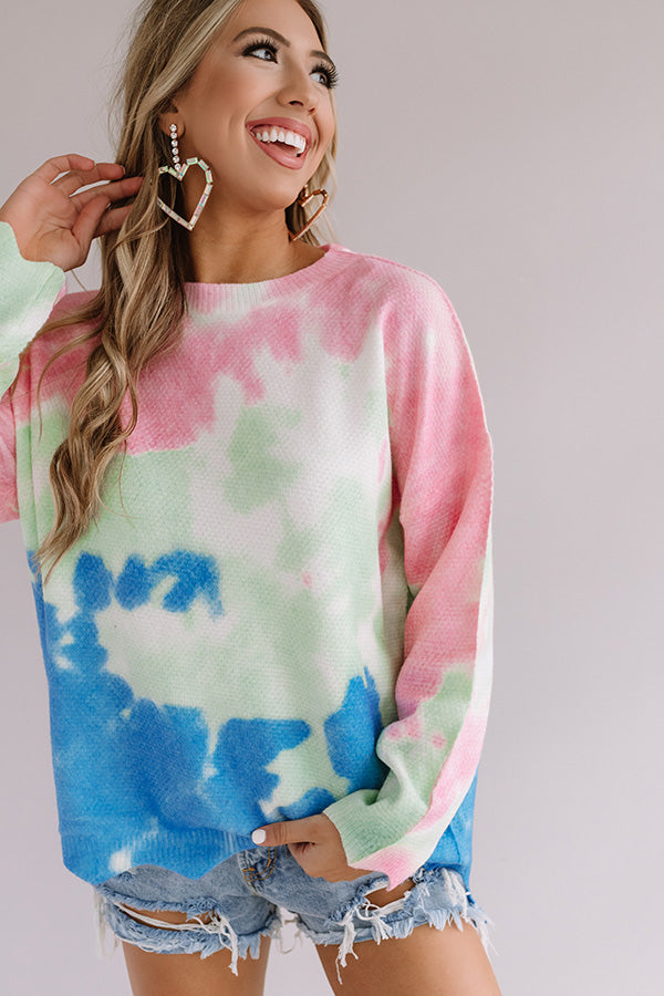 Happiness Forever Tie Dye Shift Sweater Image - 5
