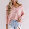 Bahama Sunrise Frayed Sweater in Blooming Dahlia Image - 1
