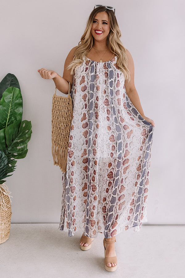 Jetting To Bali Snake Print Maxi Curves Image - 1
