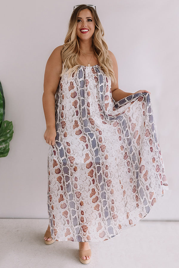 Jetting To Bali Snake Print Maxi Curves Image - 2