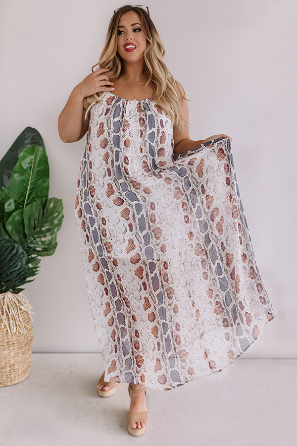 Jetting To Bali Snake Print Maxi Curves Image - 3
