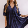 Santorini Swooning Babydoll Dress In Navy Image - 1