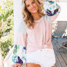 Chasing Sunsets Waffle Knit Shift Top In Pink Image - 1