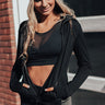 Workout, Then Wine Mesh Light Weight Active Jacket In Black Image - 1