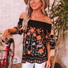 Vacay Babe Embroidered Off Shoulder Top in Black Image - 1