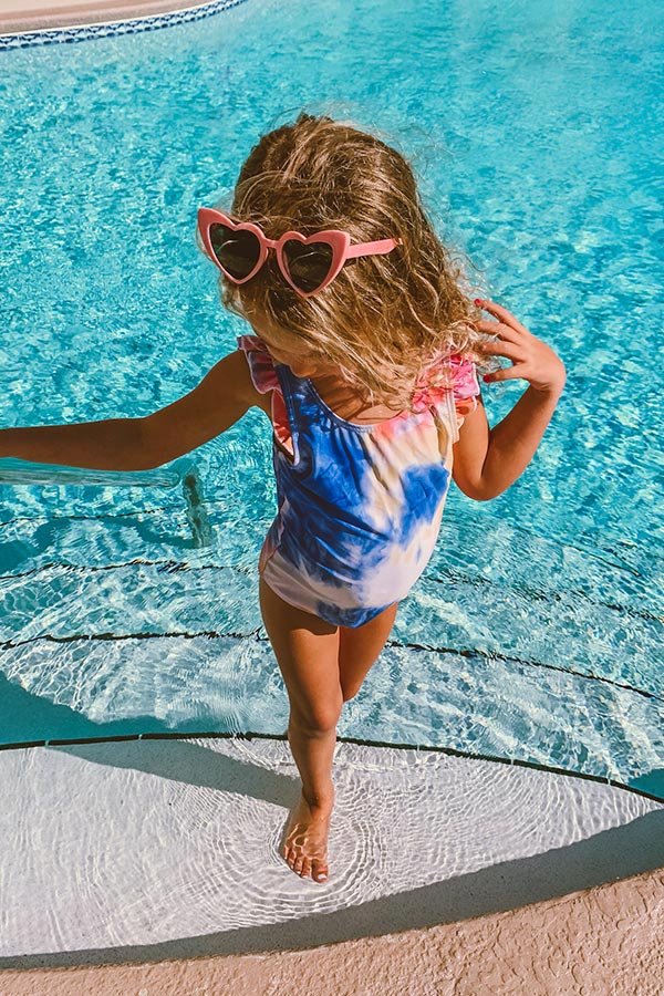 Maui Sunset Tie Dye One Piece Children's Swimsuit Image - 3