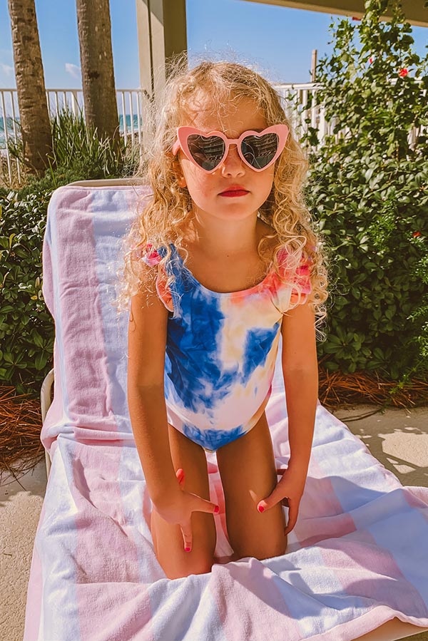 Maui Sunset Tie Dye One Piece Children's Swimsuit Image - 2