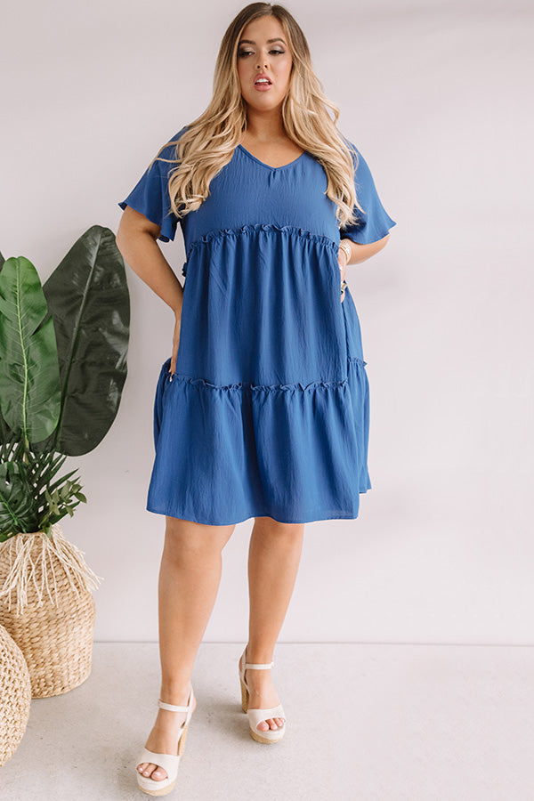 Bali Daydream Babydoll Dress In Blue Curves Image - 3