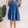 Bali Daydream Babydoll Dress In Blue Curves Image - 1