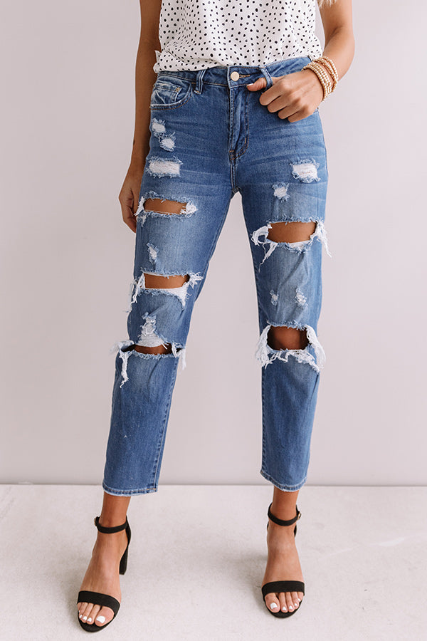 The Cayla Midrise Distressed Relaxed Skinny Image - 3
