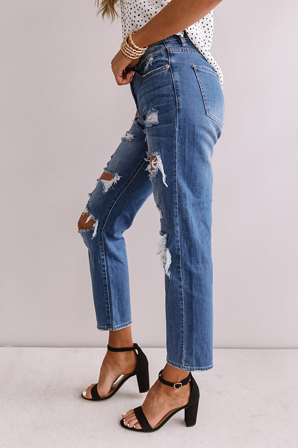 The Cayla Midrise Distressed Relaxed Skinny Image - 4