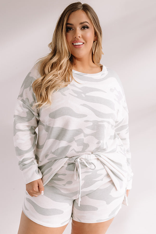 Let's Lounge Camo Sweatshirt Curves Image - 2