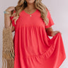 Bali Daydream Babydoll Dress In Coral Curves Image - 1