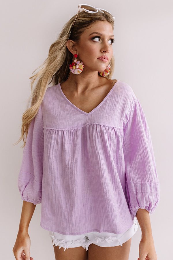 Brighton Beach Babydoll Top In Lavender Image - 4