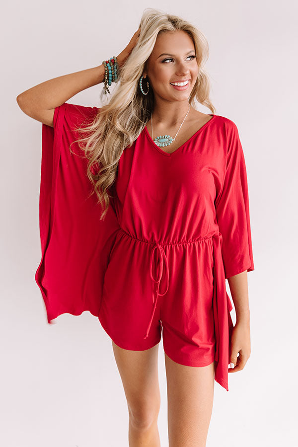 Cute As Can Be Romper In Red • Impressions Online Boutique