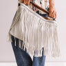The Time Is Now Faux Leather Fringe Tote in Grey Image - 1