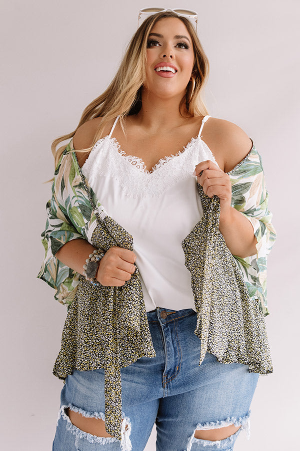 Palms In Paradise Front Tie Overlay Curves Image - 5