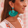 Talkin' About Tulum Fan Earrings In Turquoise Image - 1