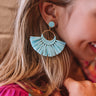 Margs In The Maldives Fan Earrings In Aqua Image - 1