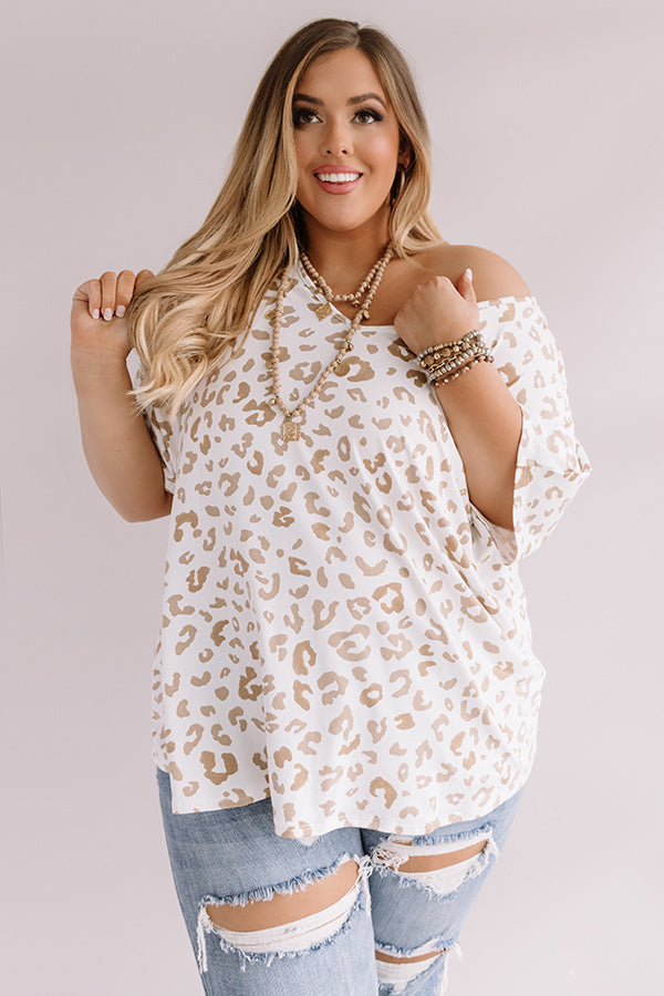 The Girl Of The Hour Leopard Shift Top in Ivory   Curves Image - 1