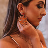 Chic And Charming Beaded Earrings In Orange Image - 1