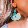 Pineapple Martini Fan Earrings In Turquoise Image - 1