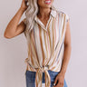 Easy And Breezy Stripe Tie Top Image - 1