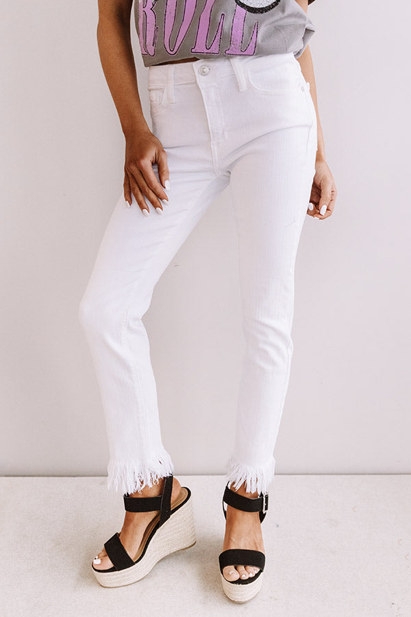 Just USA The Sydney High Waist Frayed Skinny In White Image - 5