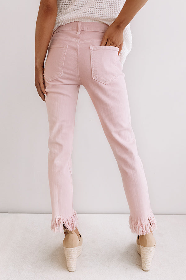 Just USA The Sydney High Waist Frayed Skinny In Pink Image - 4