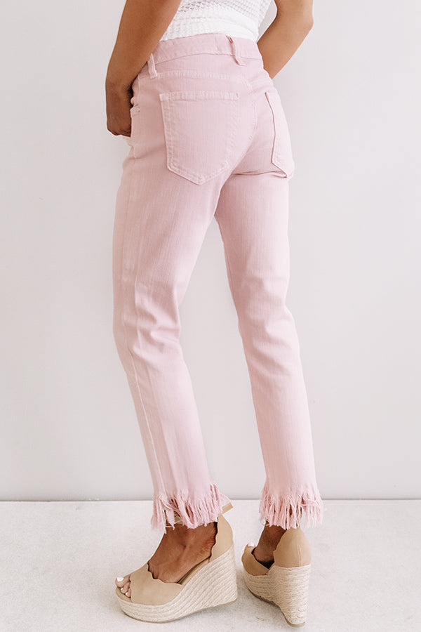 Just USA The Sydney High Waist Frayed Skinny In Pink Image - 3