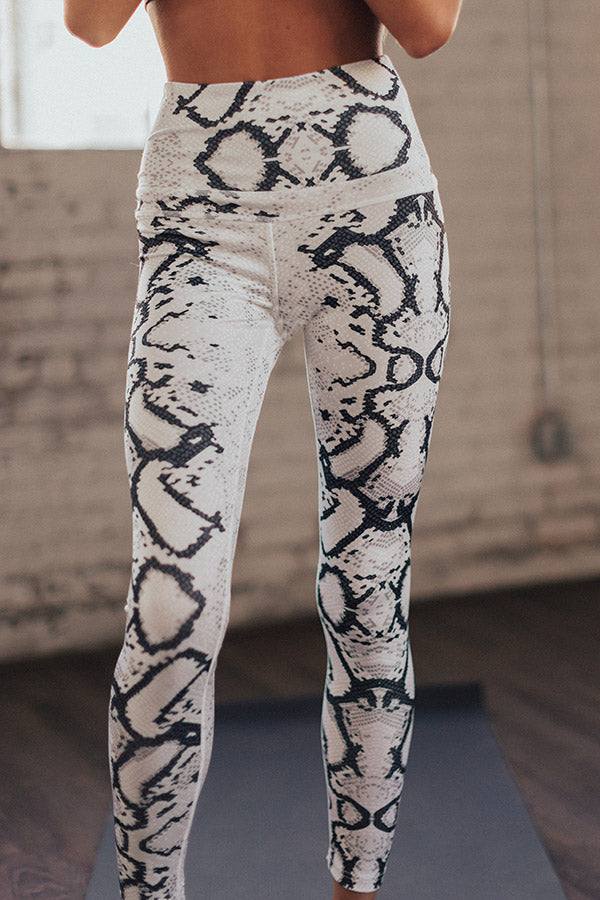 Passion For Fitness High Waist Snake Print Active Legging In Grey • Impressions Online Boutique